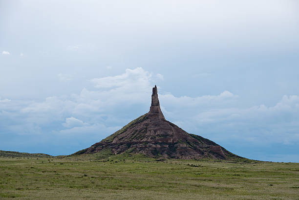 Chimney Rock in western Nebraska was an important landmark along the historic Oregon Trail