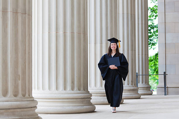istock Happy Graduating Young Woman Student Walking on University Campus Horizontal 481129115