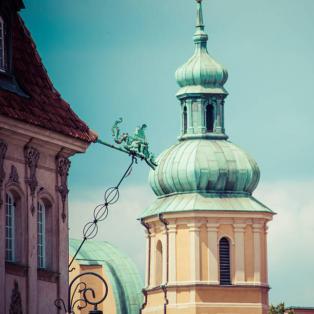 Old town in Warsaw, Poland. The Royal Castle and Sigismund's Column called Kolumna Zygmunta