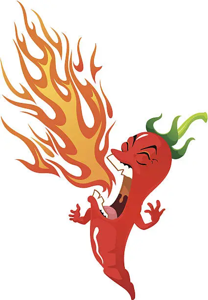 Vector illustration of Fire Breathing Chili