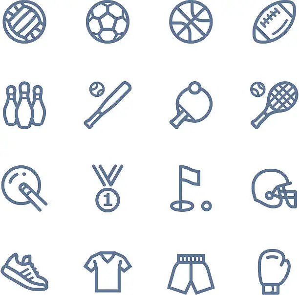 Vector illustration of Sport line icons