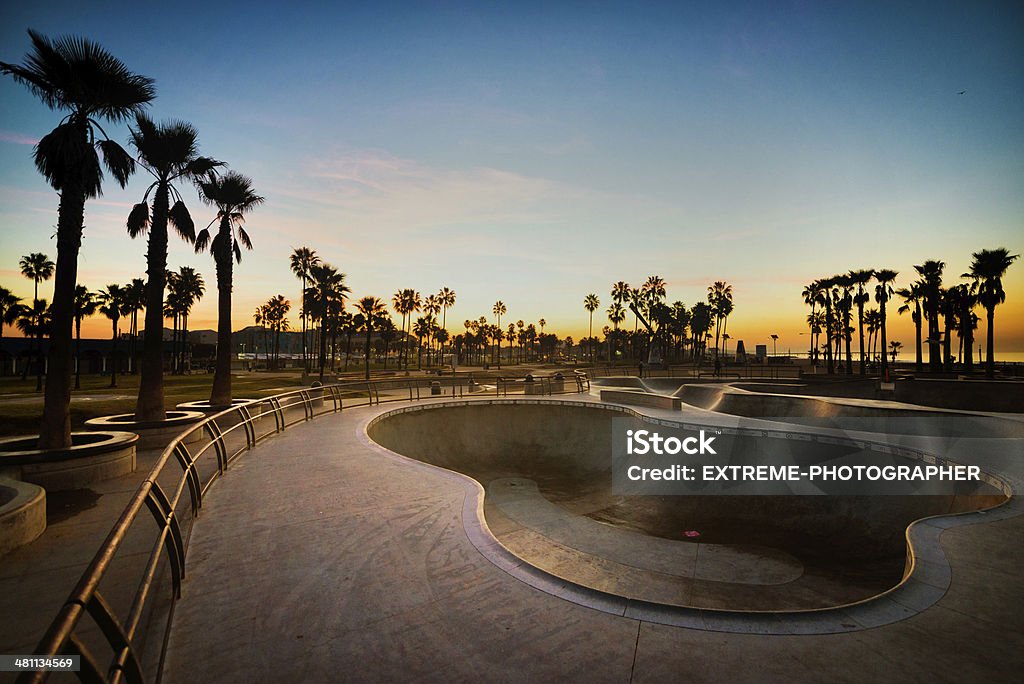 Skate park in LA Venice Beach skate park, Los Angeles, CA. Skateboard Park Stock Photo