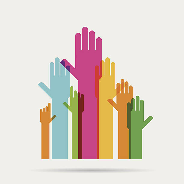 Group Hand Rise Vector 4,000+ Group Of People Raising Hand Stock Illustrations, Royalty-Free ...