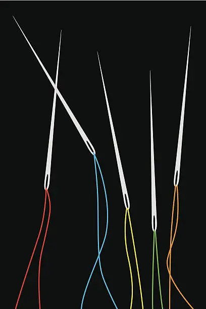 Vector illustration of Needles And Thread