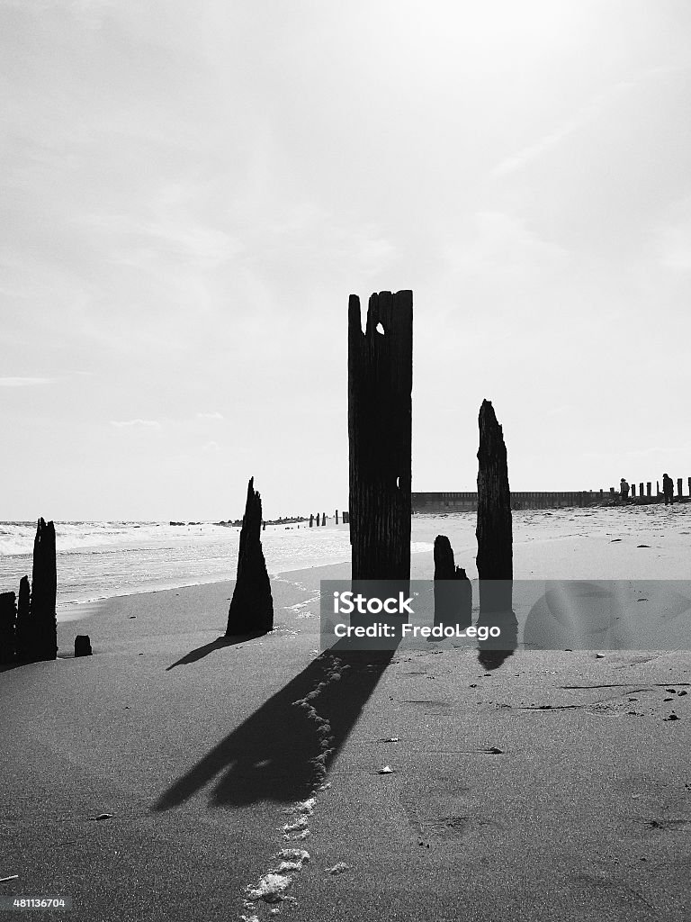 Empty Beach Shadows Empty beach in the afternoon 2015 Stock Photo