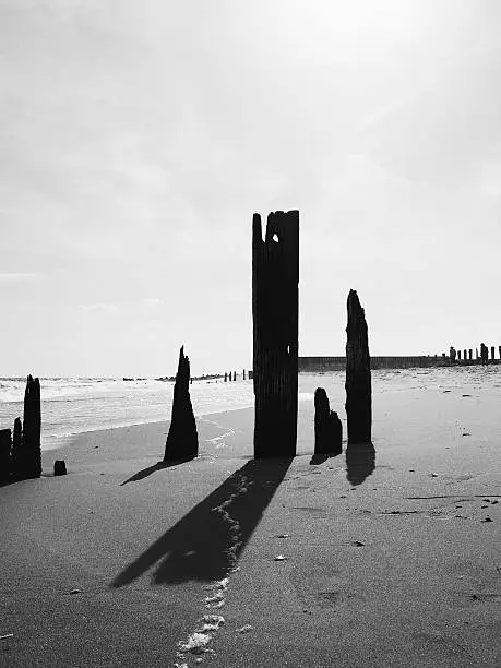 Empty beach in the afternoon