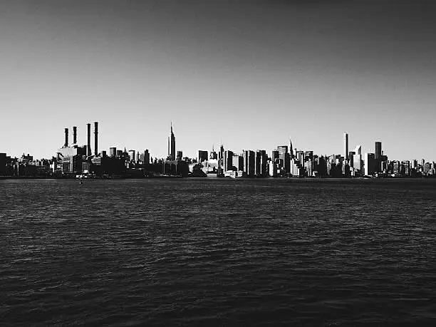 Summer afternoon view oh Manhattan from Brooklyn, New York