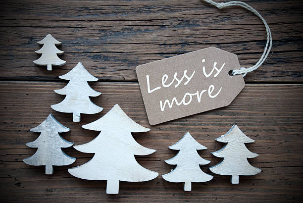 istock Label And Christmas Trees With Less Is More 481136946