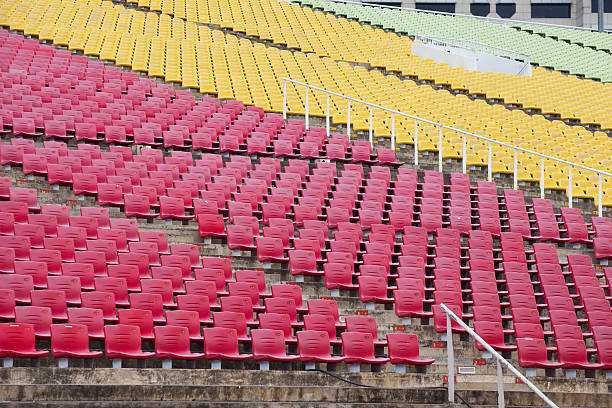 istock Stadium seats in red and yellow color 481137889