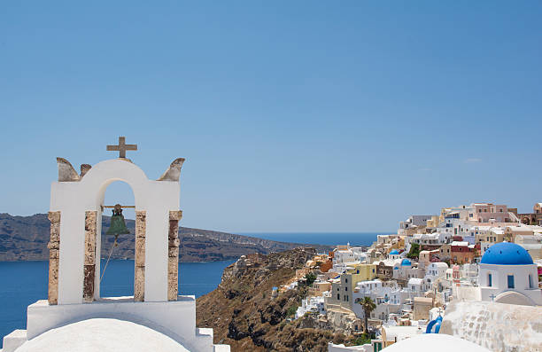 istock Bell tower  in Oia village, Santorini island 481140582