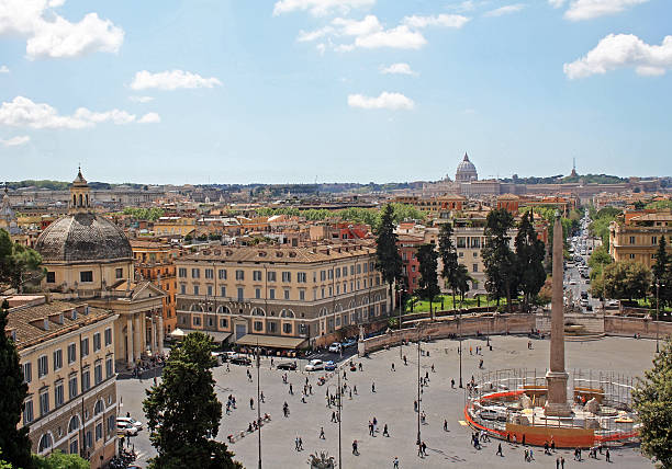 plaza del pueblo - fontana della dea roma fotografías e imágenes de stock