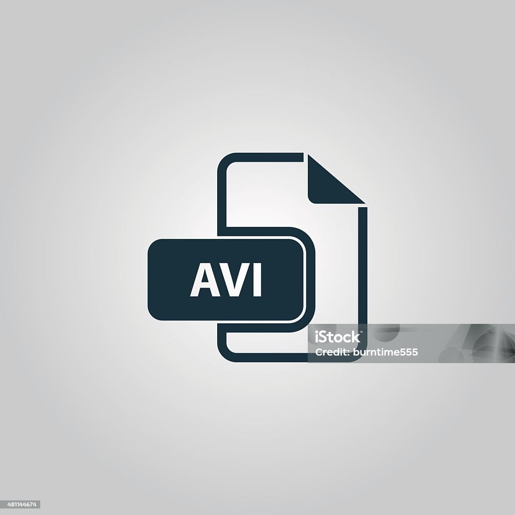AVI video file extension icon vector AVI video file extension. Flat web icon or sign isolated on grey background. Collection modern trend concept design style vector illustration symbol 2015 stock vector