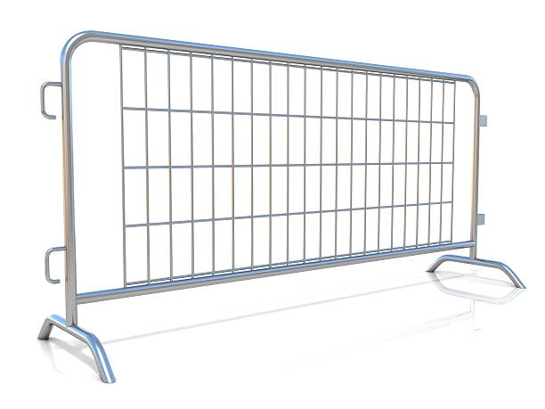 istock Steel barricades. Side view 481144716