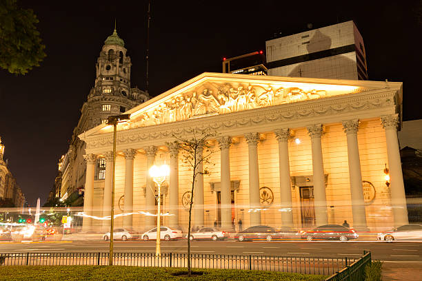 The Cathedral in the Microcentro of Buenos Aires by Night, Argentina