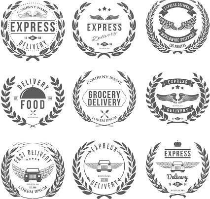 Express Delivery Label Sticker Express Delivery Label And Badges Design Elements Vector Stock ...