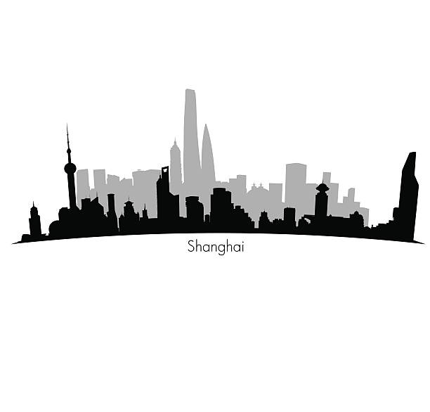 上海ベクトルの街並み - shanghai finance skyline backgrounds点のイラスト素材／クリップアート素材／マンガ素材／アイコン素材