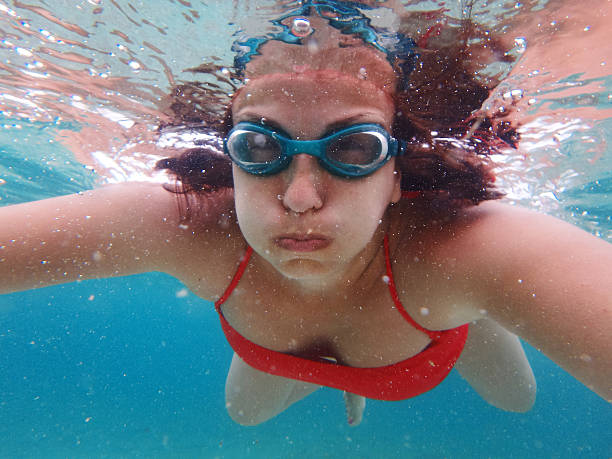 istock Woman with mask underwater 481166194