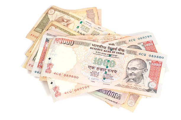 istock Indian Currency Rupee bank notes on white background 481166758