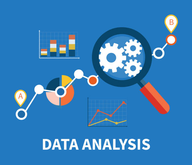 ilustrações de stock, clip art, desenhos animados e ícones de lupa e várias larvas multi gráfico circular - analytical instruments