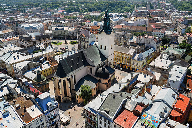 istock view on the Cathedral and central part of Lviv 481174594