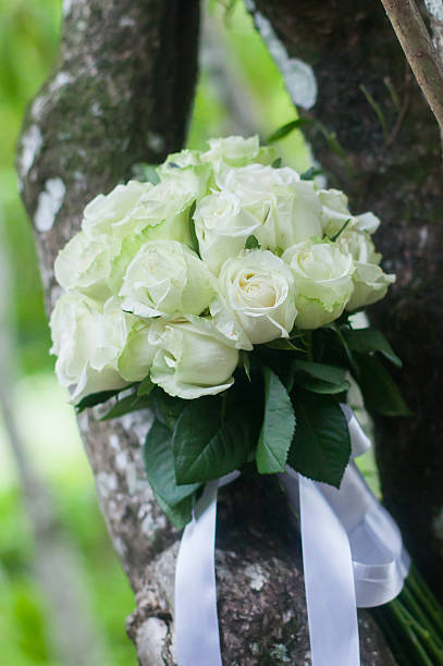 istock Wedding bouquet of white roses 481174800