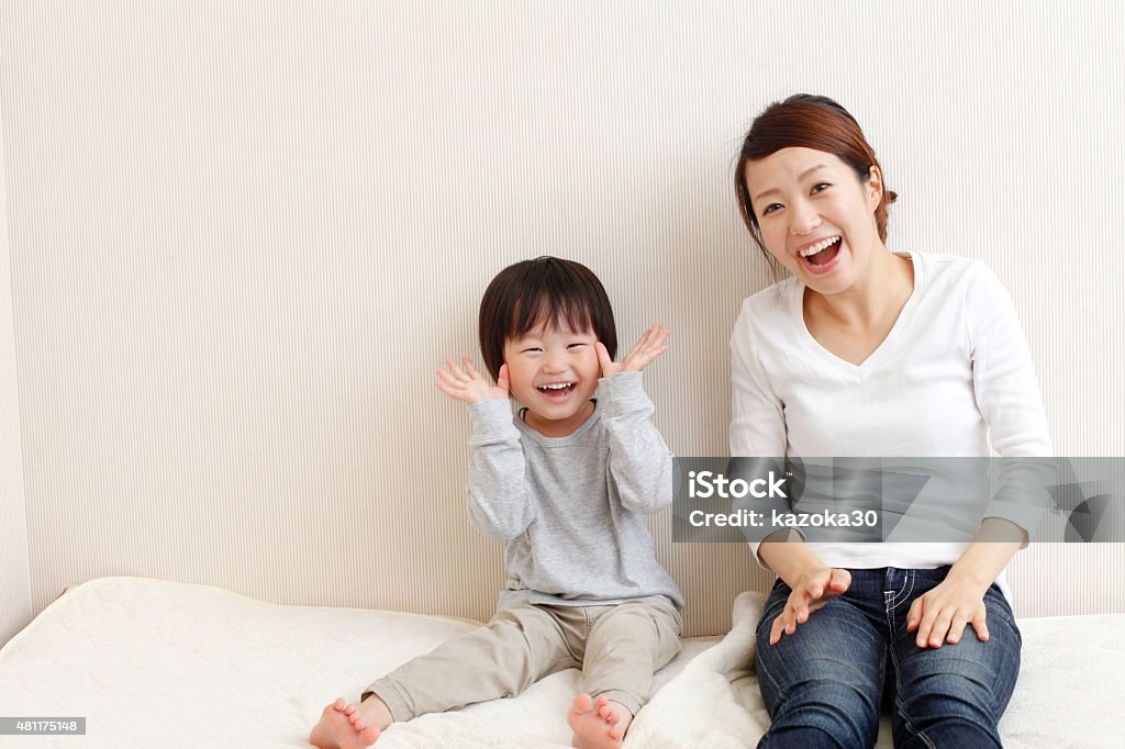 Family Japanese family playing with mother and child Mother Stock Photo