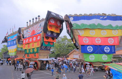 Ishikawa Japan - May 4, 2015: People cerebrate Seihakusai festival, the biggest festival in Nanao city Ishikawa Japan