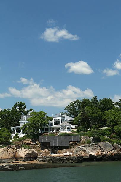 Branford, CT, USA - July 11, 2015: Classic Victorian home, once the summer home of U.S. President William Taft. 