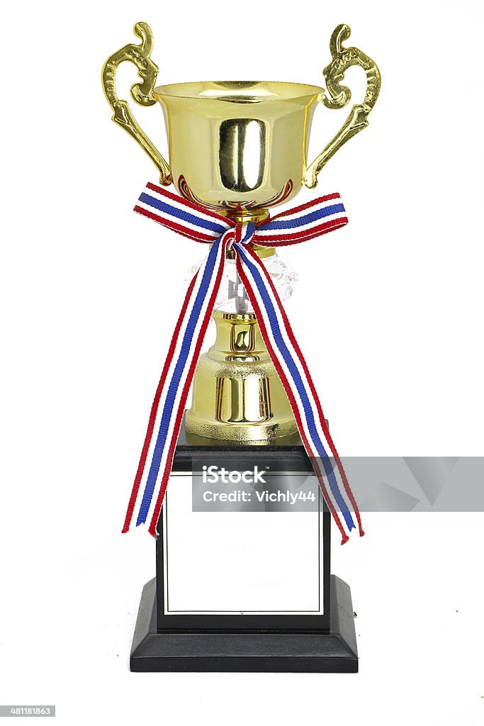 Campeão do Troféu de ouro isolado no branco com Traçado de Recorte - Royalty-free Antiguidades Foto de stock