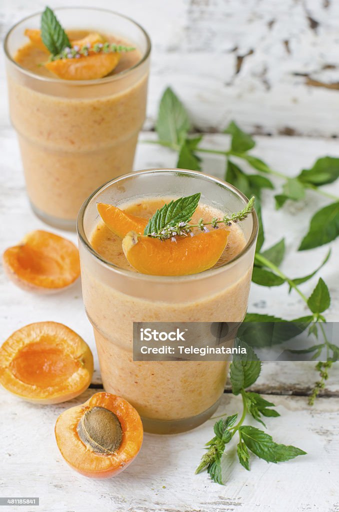 Mousse with apricots Apricot Stock Photo