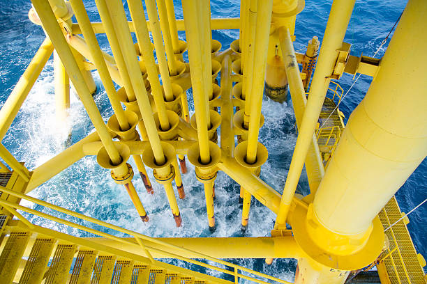 istock Oil and Gas Producing Slots at Offshore Platform, 481186962
