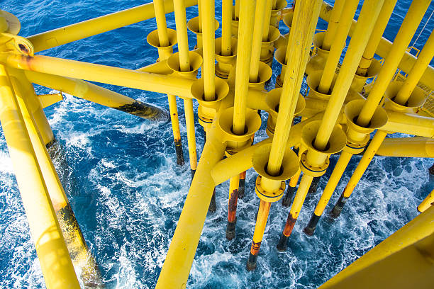 istock Oil and Gas Producing Slots at Offshore Platform, 481187224