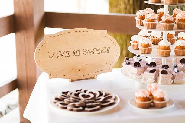 istock Cupcakes tower at the banquet table 481187414