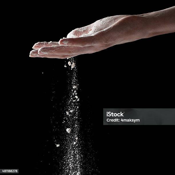 Woman Coating Her Hands In Powder Chalk Magnesium Stock Photo - Download Image Now - 2015, Adult, Adults Only