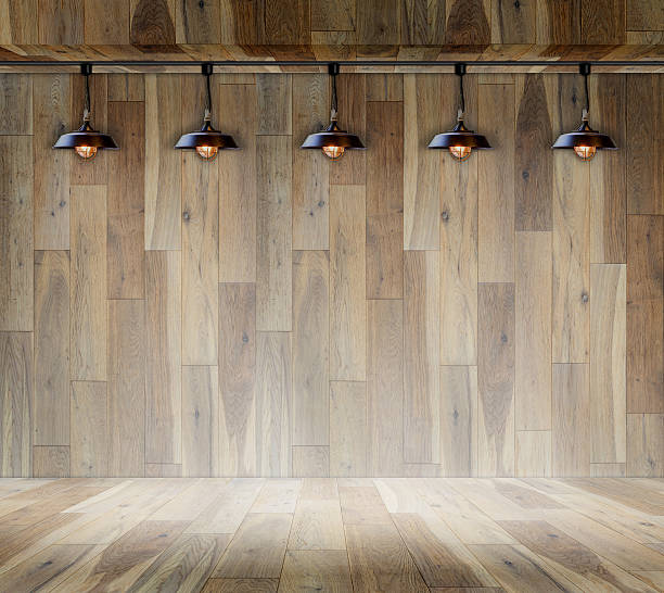 istock Lamp at Wooden platform and wooden wall 481189206