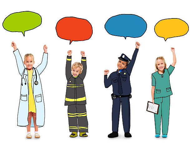 Children With Dream Job Concepts And Speech Bubbles