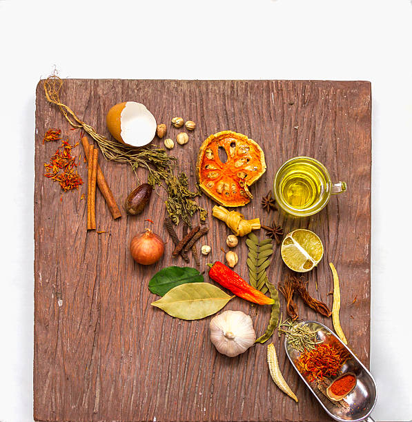 istock Many spices and herb for health background. 481189434