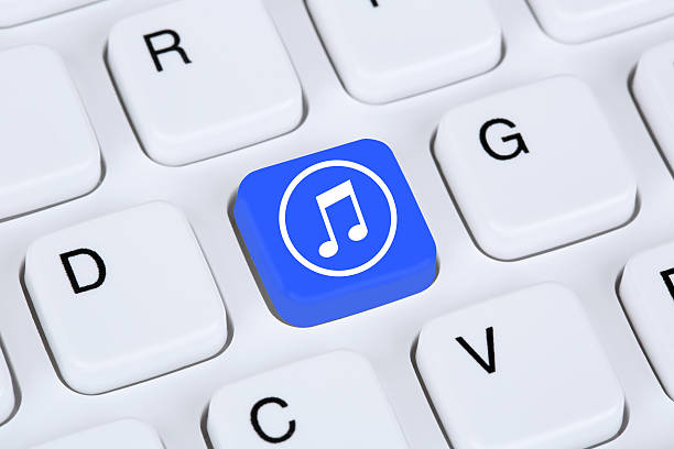 Listening to music on internet computer keyboard