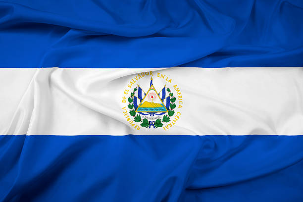Waving El Salvador Flag stock photo