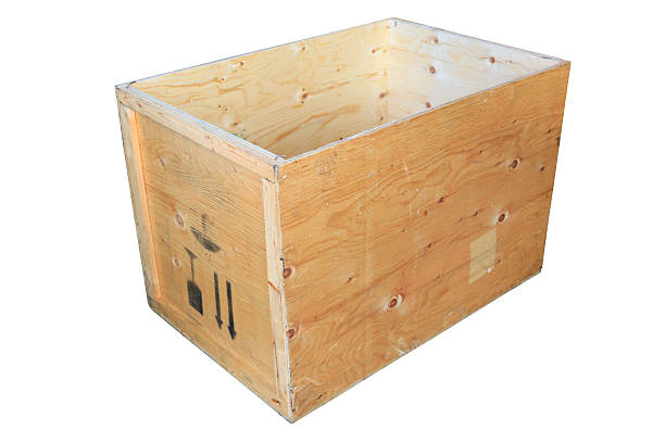 istock Old wooden box isolated on white background 481193342