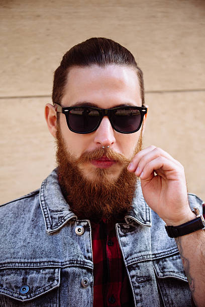 istock Bearded hipster sunglasses in the city 481194296