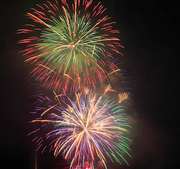 istock Japanese traditional fireworks in the night sky 481196085