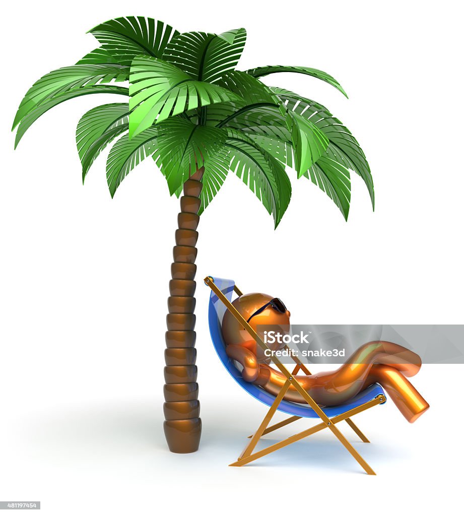 Người Đàn Ông Nhân Vật Cây Cọ Thư Giãn Lạnh Ghế Boong Bãi Biển ...