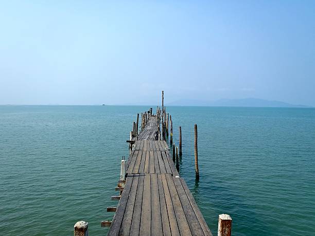 Dock over the ocean stock photo