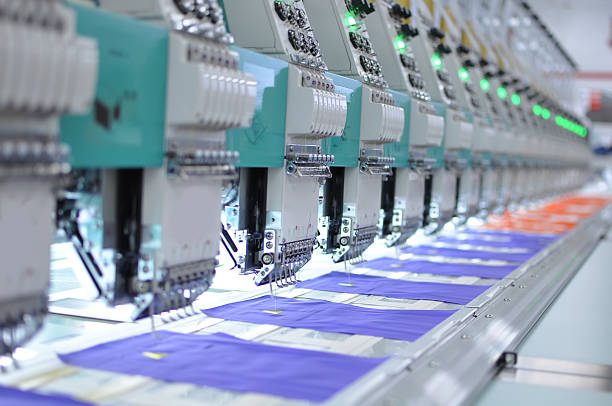 자수 장비 - sewing textile garment industry 뉴스 사진 이미지