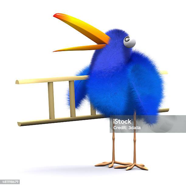 3 D Blue Bird Escalera Foto de stock y más banco de imágenes de Ala de animal - Ala de animal, Animal, Azul