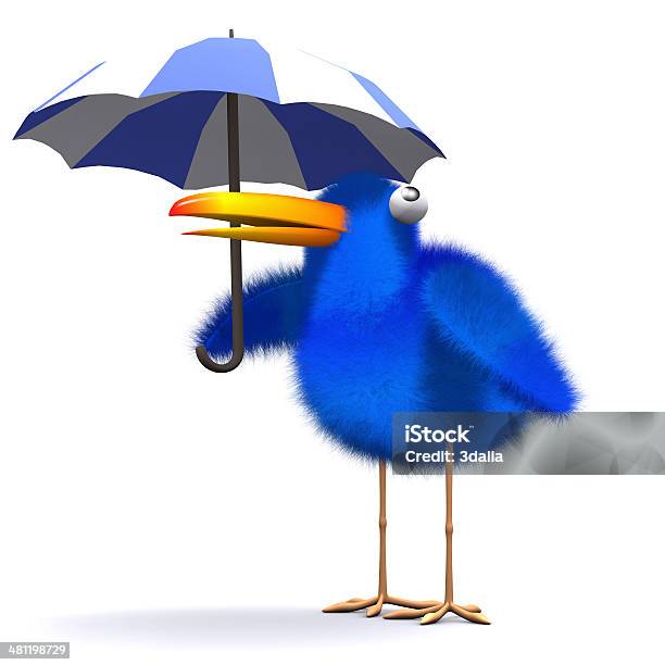 Photo libre de droit de 3 D Bleu Parapluie banque d'images et plus d'images libres de droit de Aile d'animal - Aile d'animal, Bec, Bleu