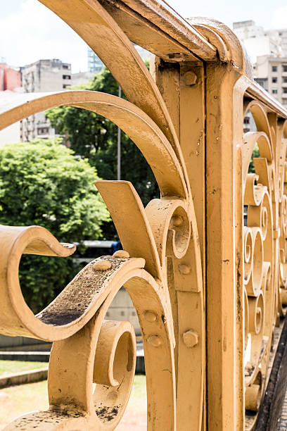 Art Nouveau on Santa Ifigenia Bridge in Sao Paulo, Brazil Art Nouveau on Santa Ifigenia Bridge in Sao Paulo, Brazil Anhangabáu stock pictures, royalty-free photos & images