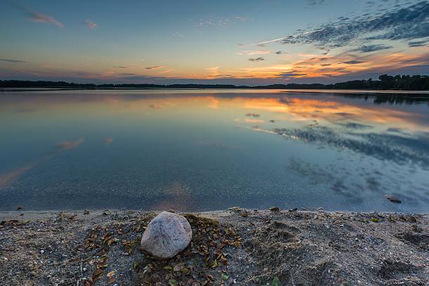 istock Beautiful lake at sunset, nature landscape 481202884