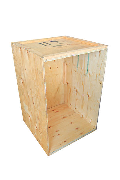 istock Old wooden box isolated on white background 481207878